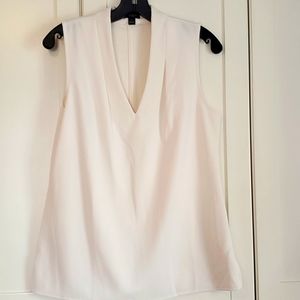 Ann Taylor v neck cream blouse